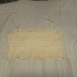 Zara White Lace Bandeau Top